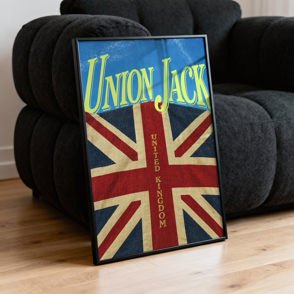 Vintage Union Jack Poster, British Flag Wall Art, UK Print
