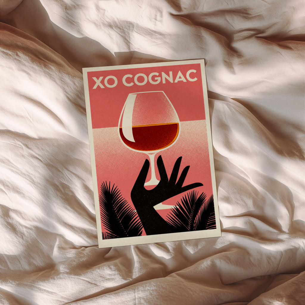 Vintage XO Cognac Print Poster, Retro Bar Wall Art