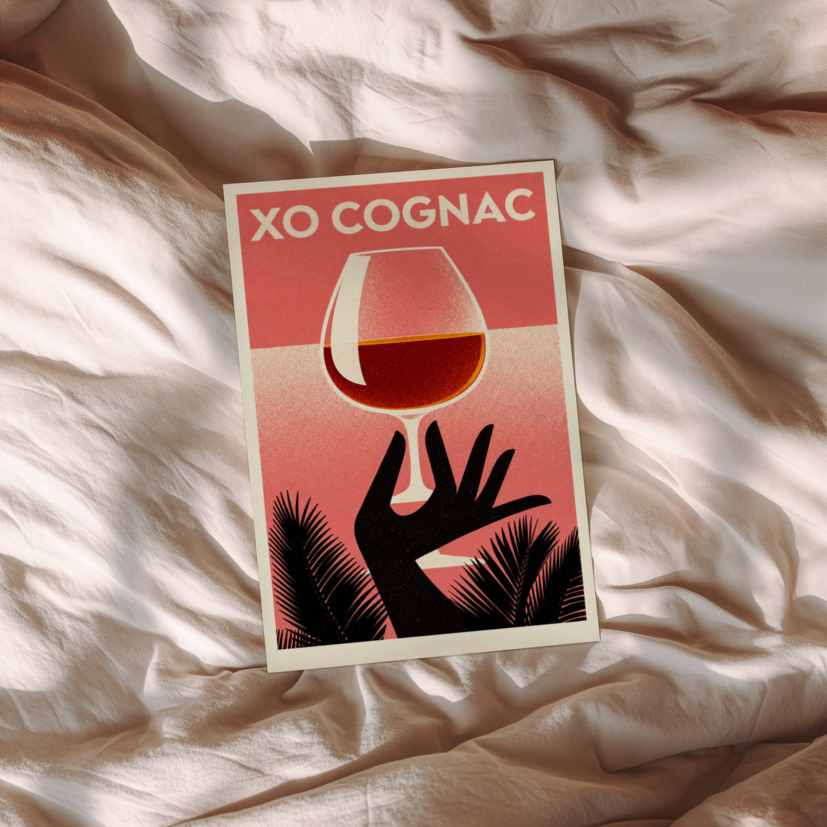 Vintage XO Cognac Print Poster, Retro Bar Wall Art