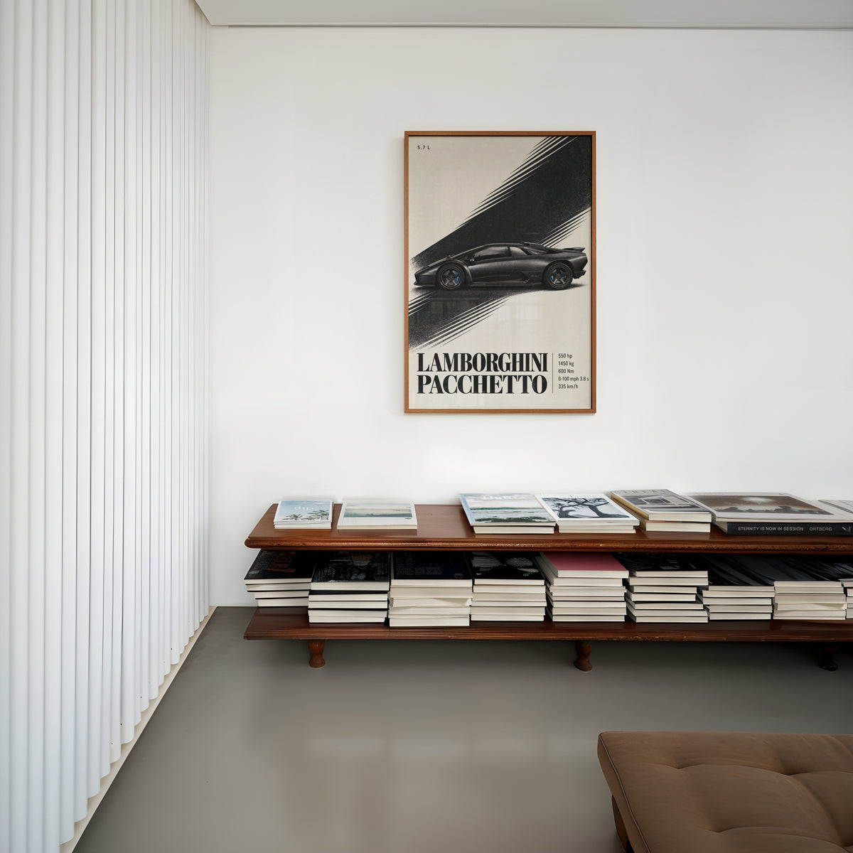 Vintage Lamborghini Pacchetto Print, Supercar Art
