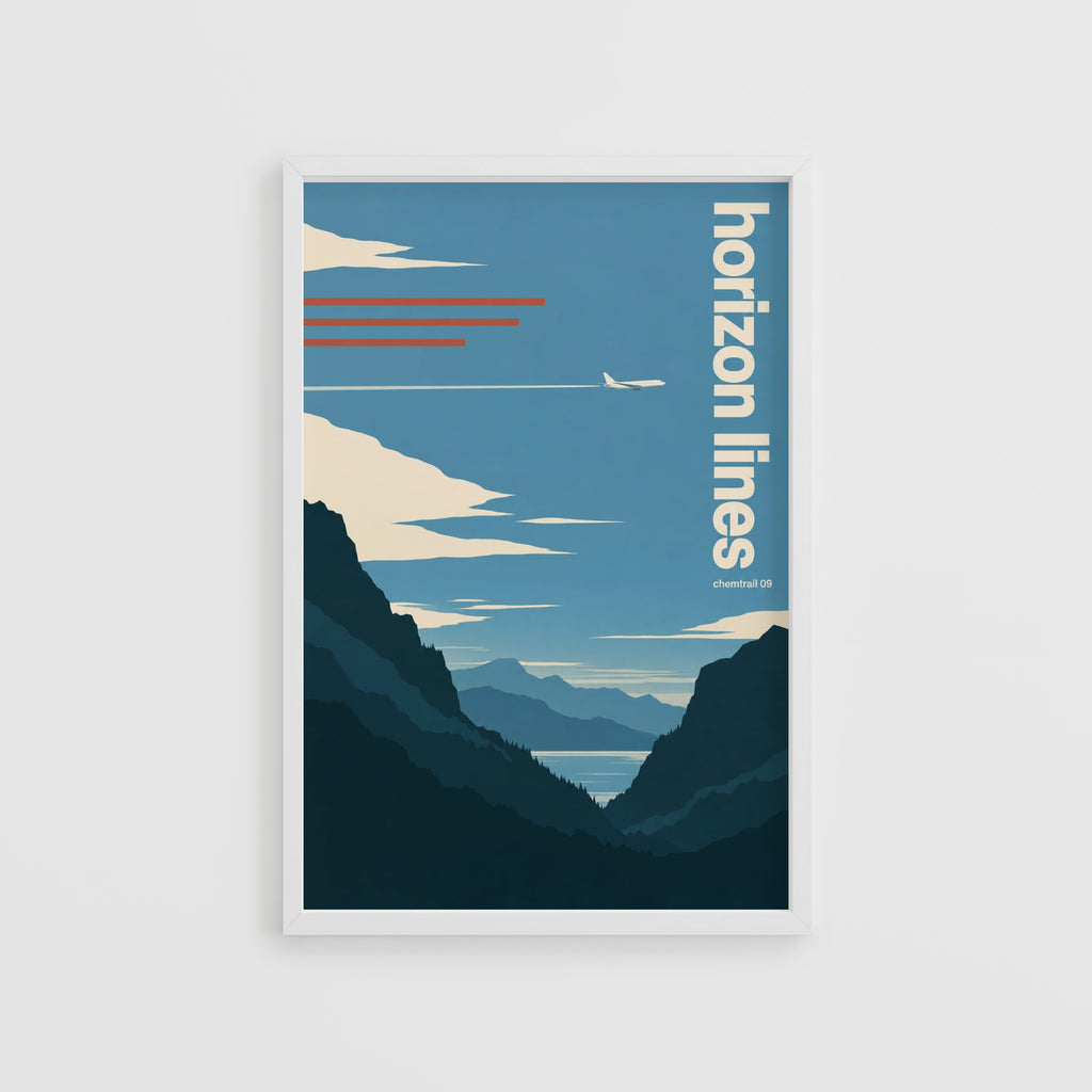 Vintage Jet Aeroplane Poster, Mountain Wall Art