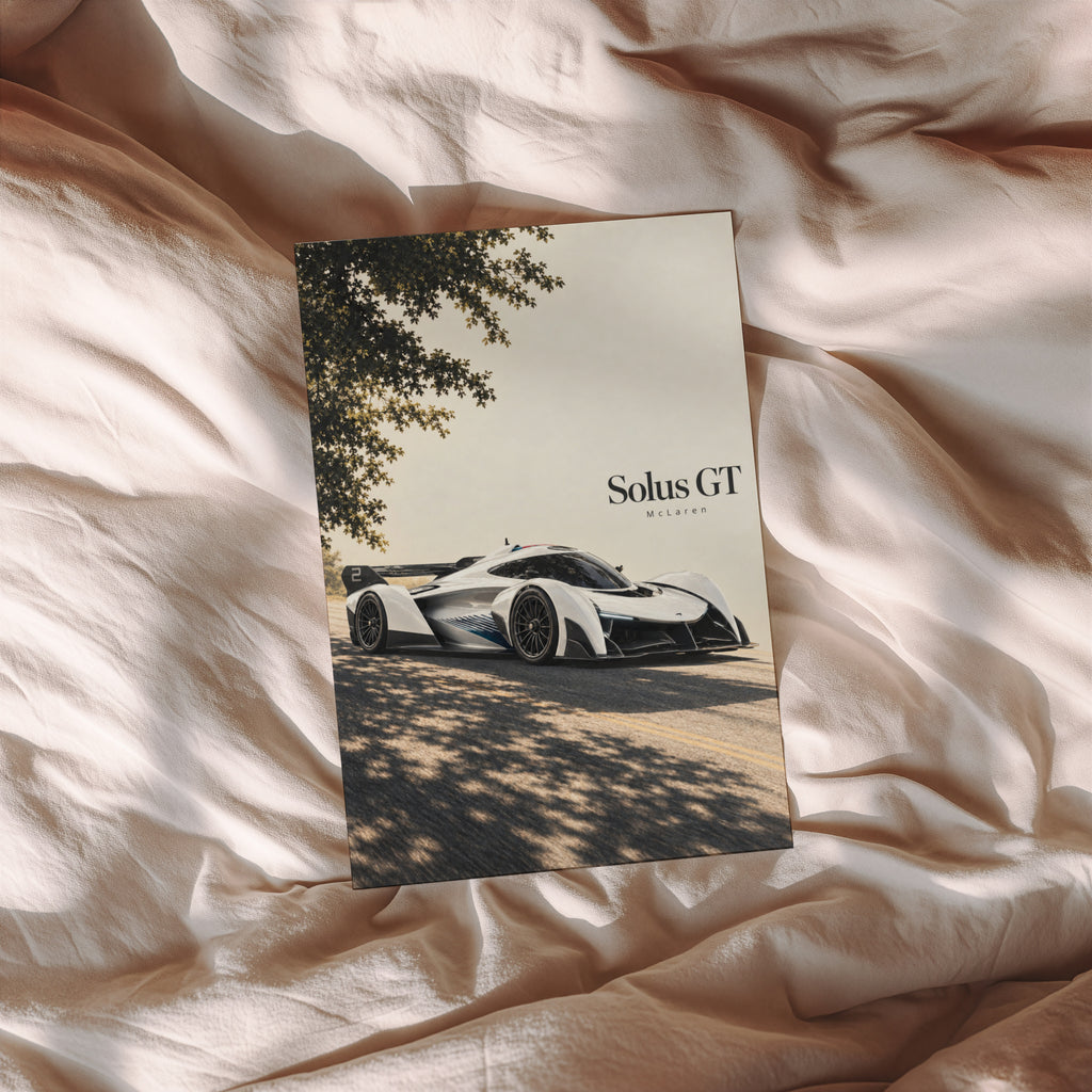 Vintage McLaren Solus GT Print, Car Wall Art