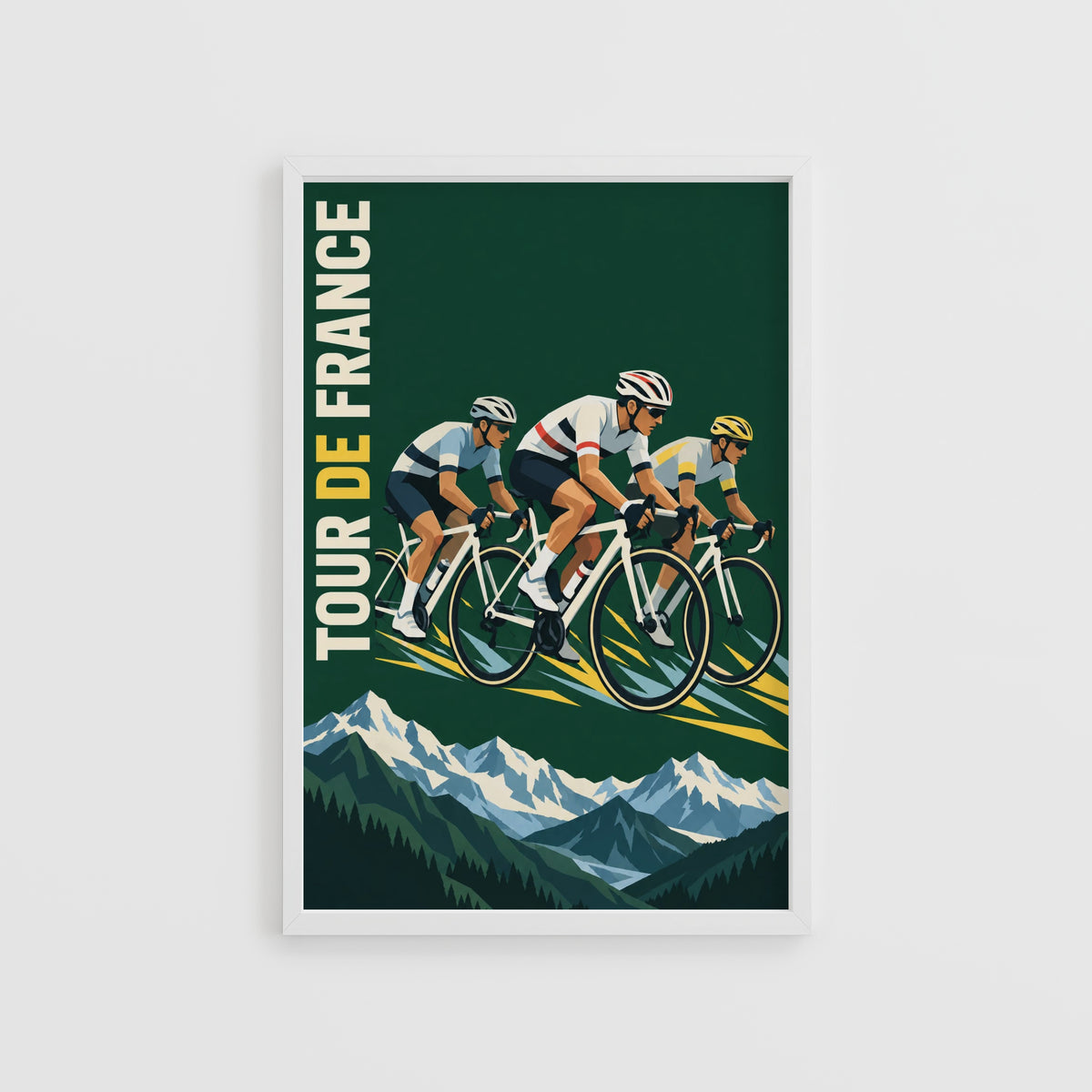 Vintage Tour de France Poster, Cycling Wall Art, Alps Print
