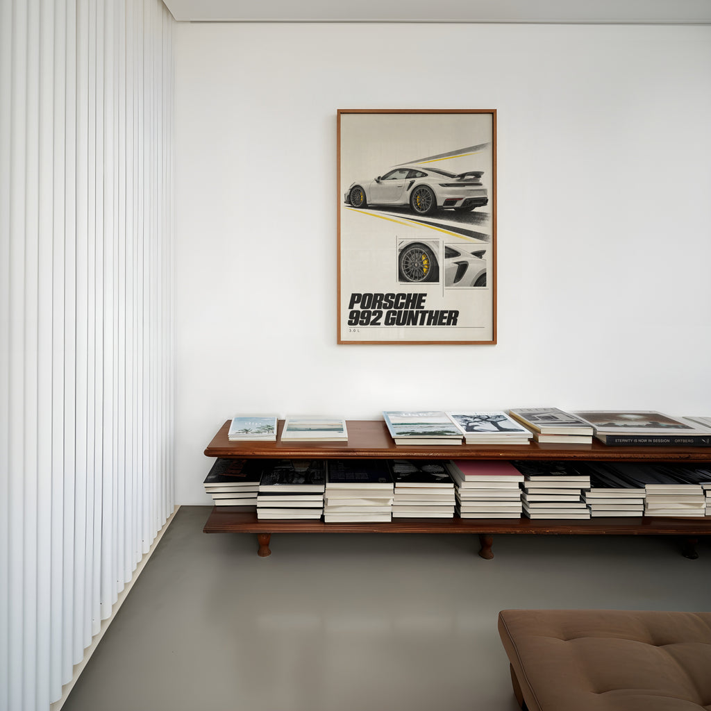 Vintage Porsche 992 Print, Car Wall Art