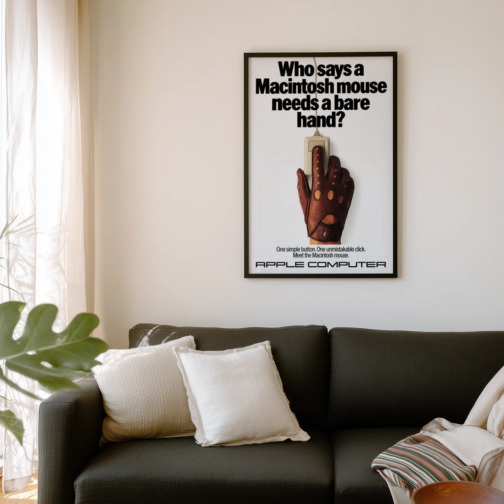 Vintage Macintosh Mouse Poster, Retro Computer Wall Art