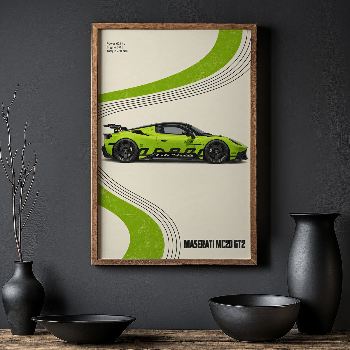 Vintage Maserati MC20 GT2 Print, Car Wall Art