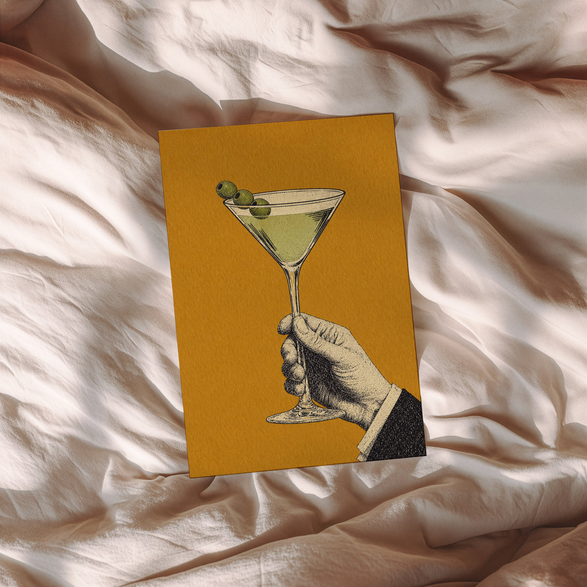 Vintage Martini Print Poster, Cocktail Bar Wall Art
