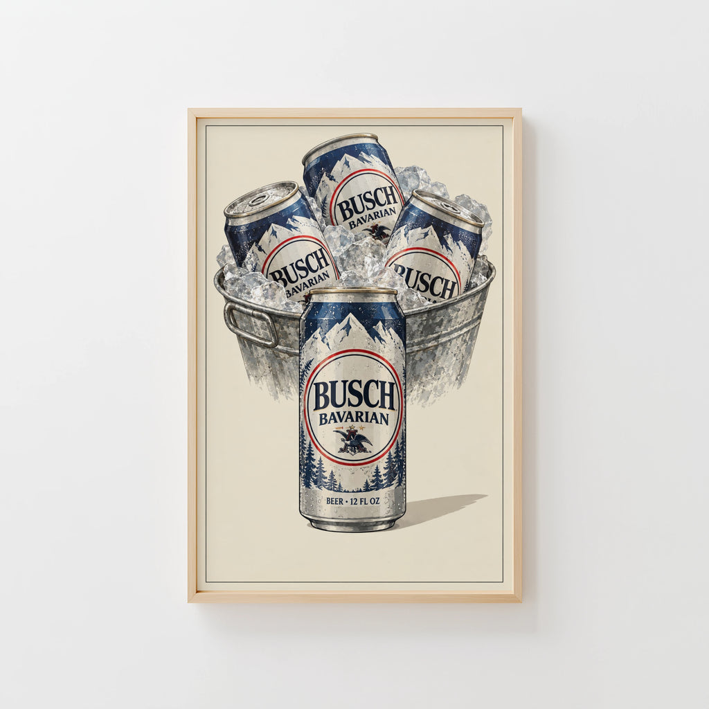 Vintage Busch Bavarian Beer Print, Bar Poster Wall Art