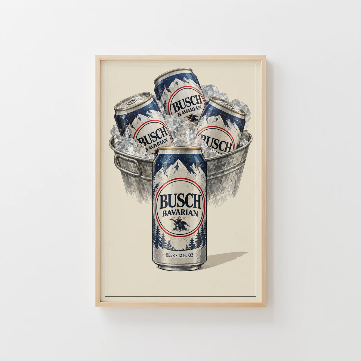 Vintage Busch Bavarian Beer Print, Bar Poster Wall Art