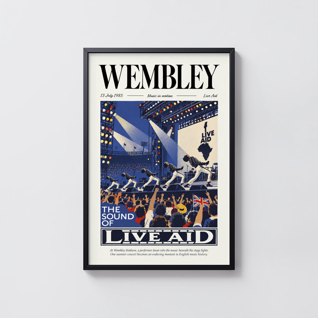 Vintage Wembley Poster, Live Aid Concert Wall Art Print