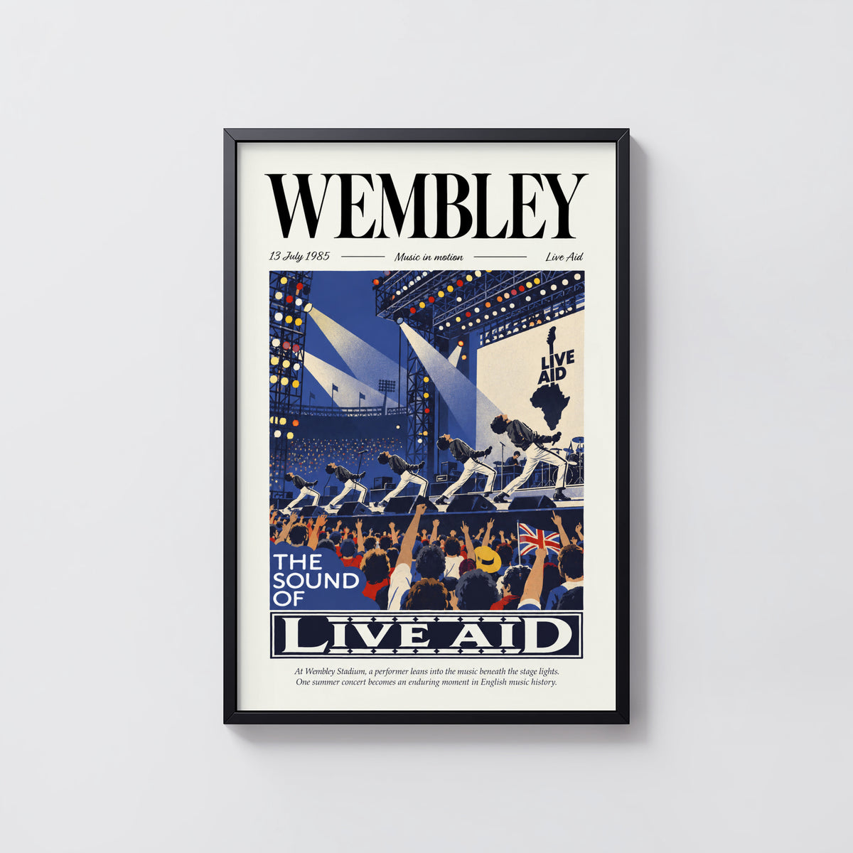 Vintage Wembley Poster, Live Aid Concert Wall Art Print
