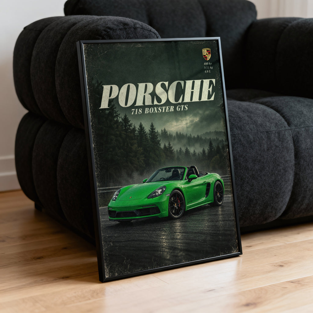 Vintage Porsche Boxster GTS Print, Car Wall Art