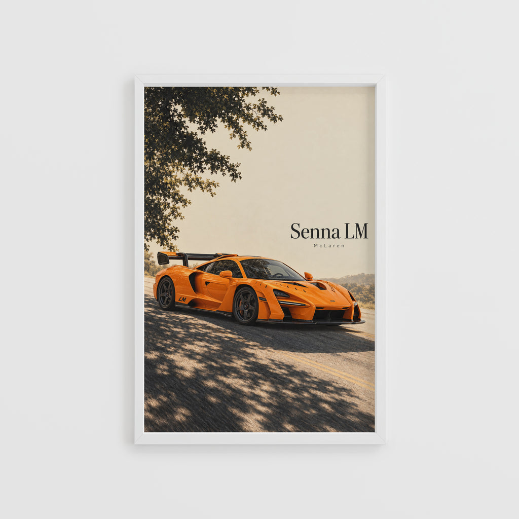 Vintage McLaren Senna LM Print, Supercar Wall Art