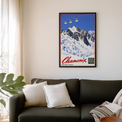 Vintage 1924 Chamonix Mont Blanc Print, Ski Poster