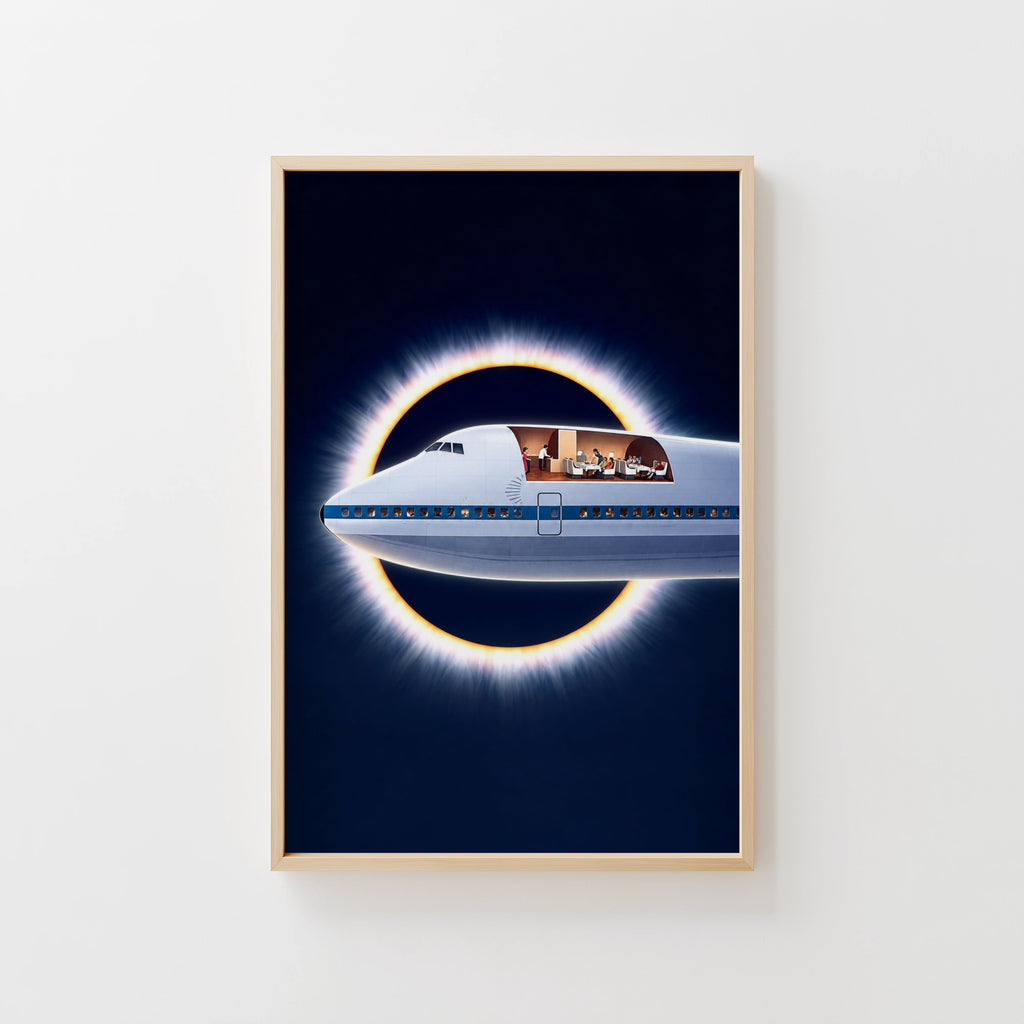 Vintage Jumbo Jet Poster, Eclipse Wall Art, Airline Print