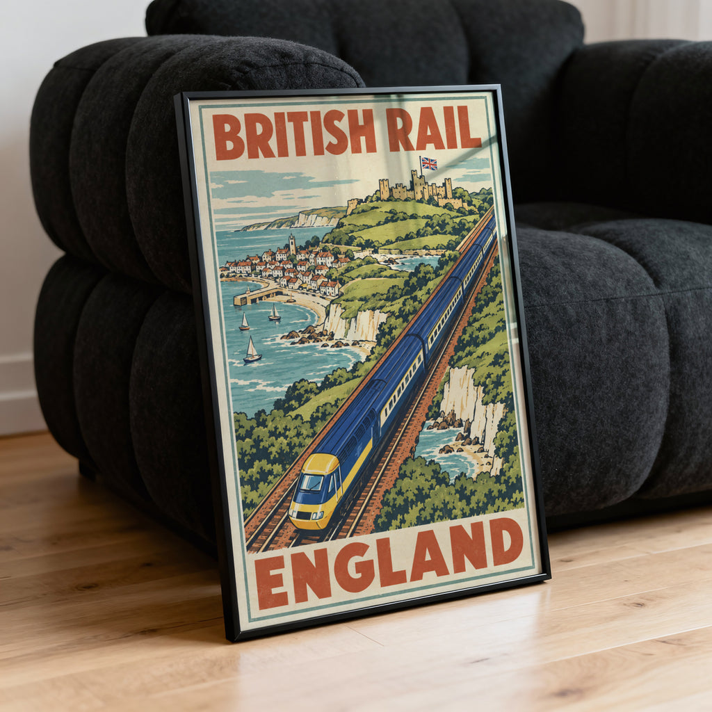 Vintage British Rail Poster, England Coast Wall Art Print