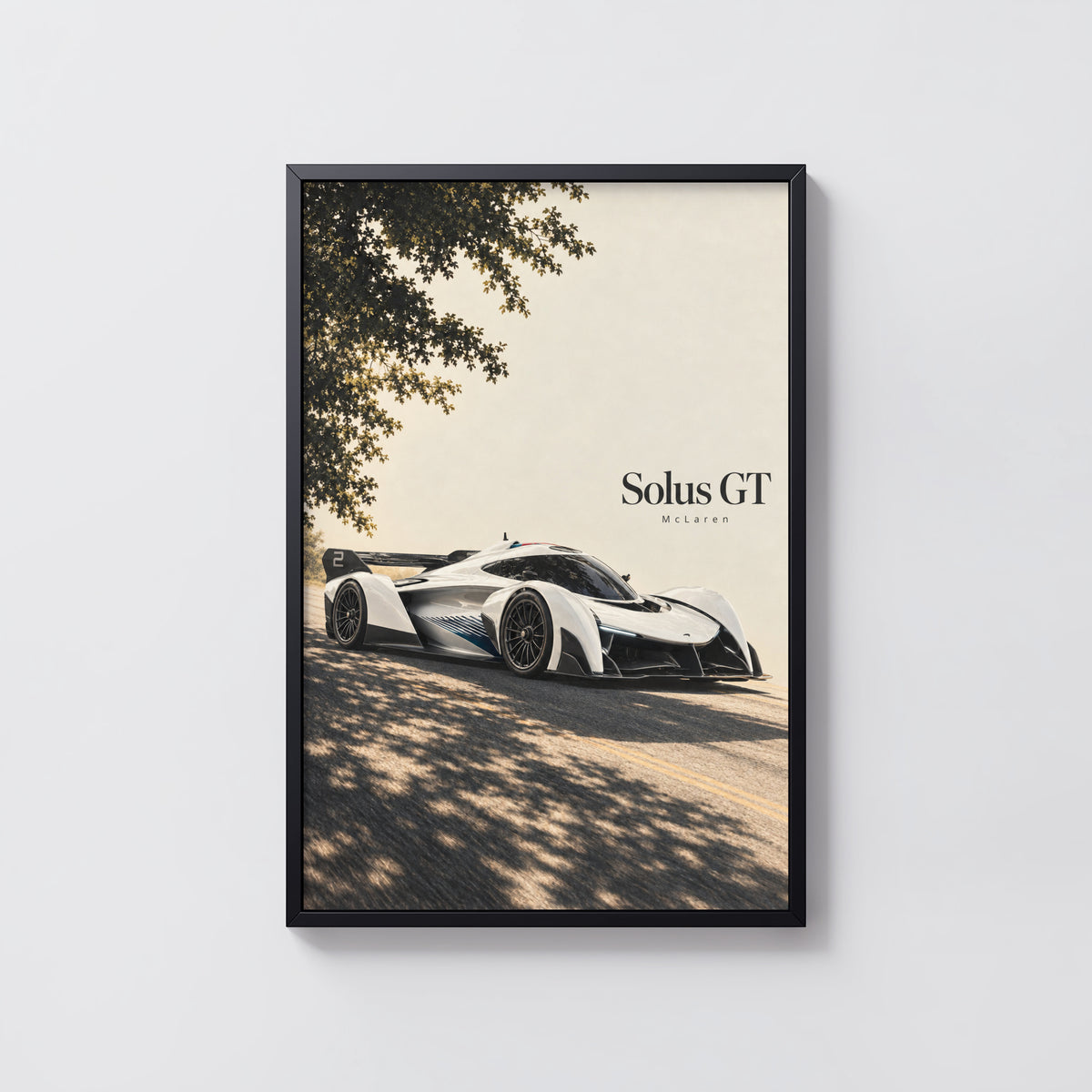 Vintage McLaren Solus GT Print, Car Wall Art