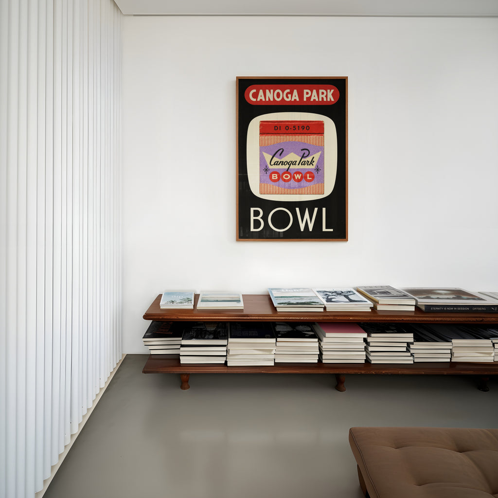Vintage Bowling Alley Poster, Matchbook Wall Art Print