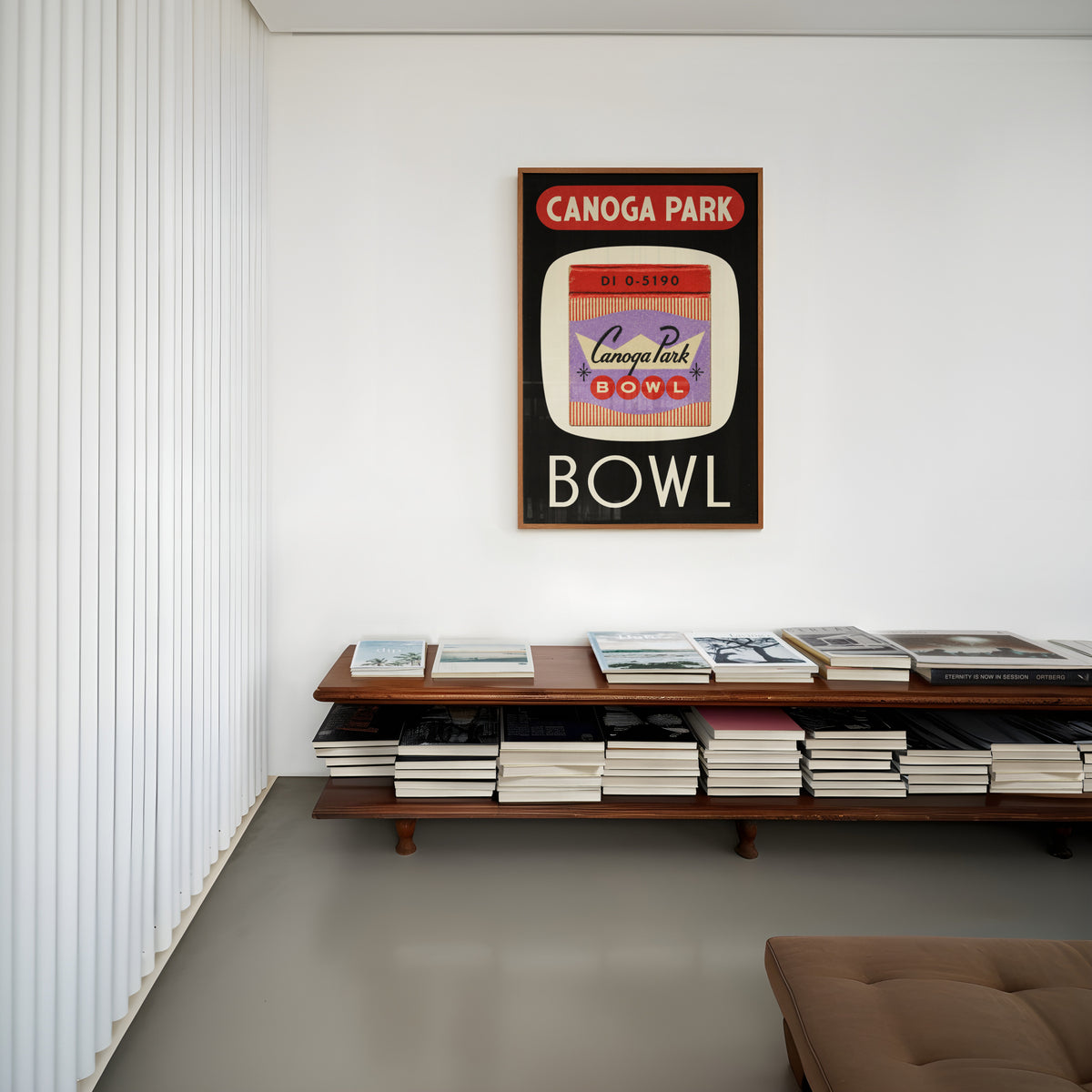 Vintage Bowling Alley Poster, Matchbook Wall Art Print
