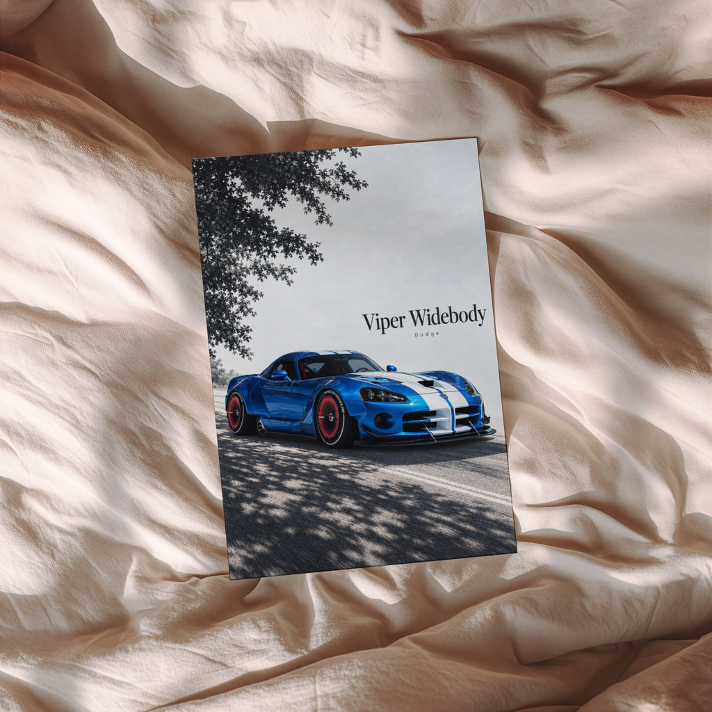 Vintage Dodge Viper Widebody Print, Car Wall Art
