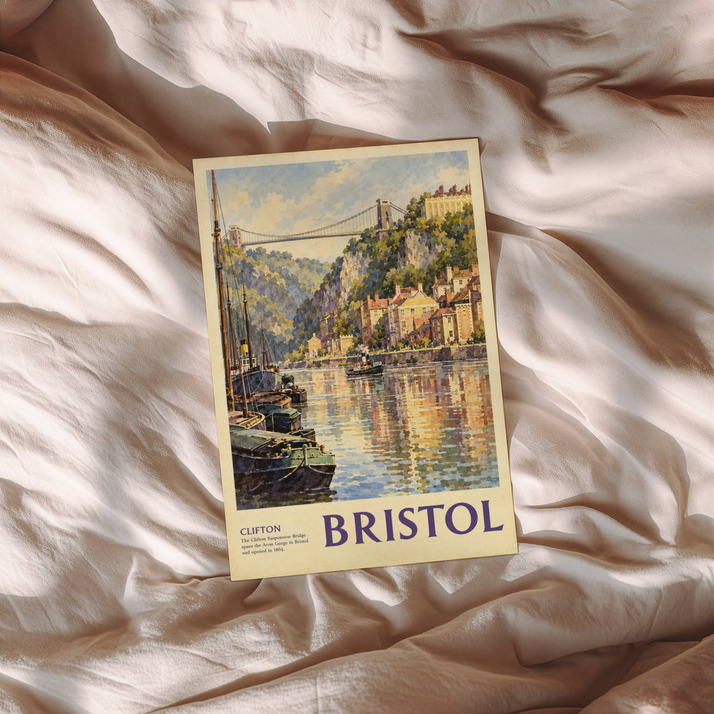 Vintage Bristol Poster, Clifton Bridge Wall Art