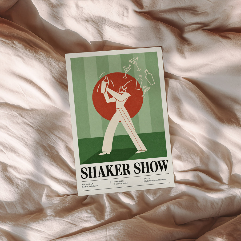 Vintage Cocktail Print Poster, Retro Bar Wall Art