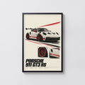 Vintage Porsche 911 GT3 RS Print, Car Poster
