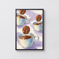 Vintage Coffee Bean Watercolour Print and Poster