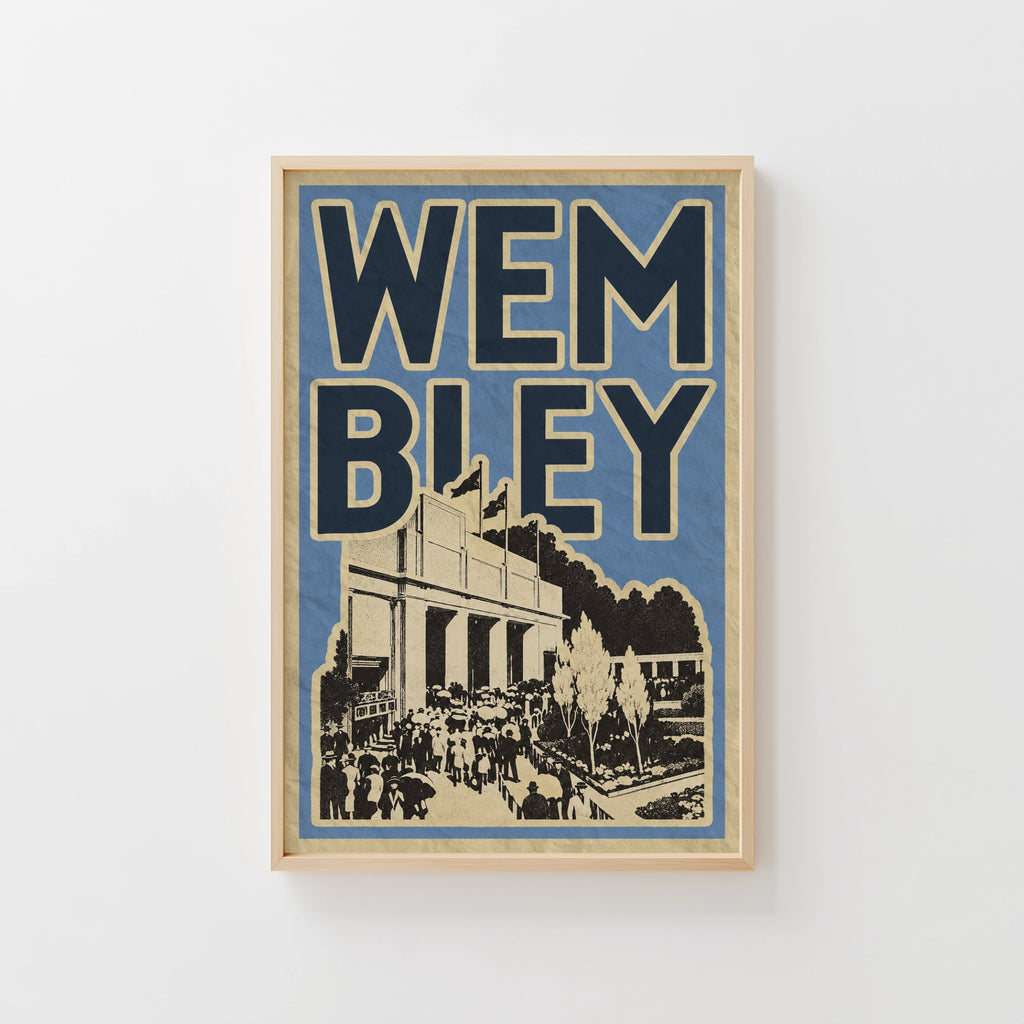Vintage Wembley Poster, London Wall Art, England Print