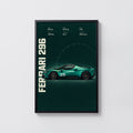 Vintage Ferrari 296 Print, Supercar Wall Art