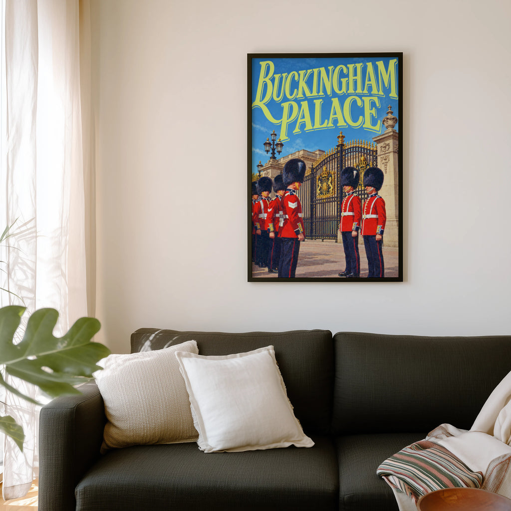 Vintage Buckingham Palace Poster, London Wall Art Print