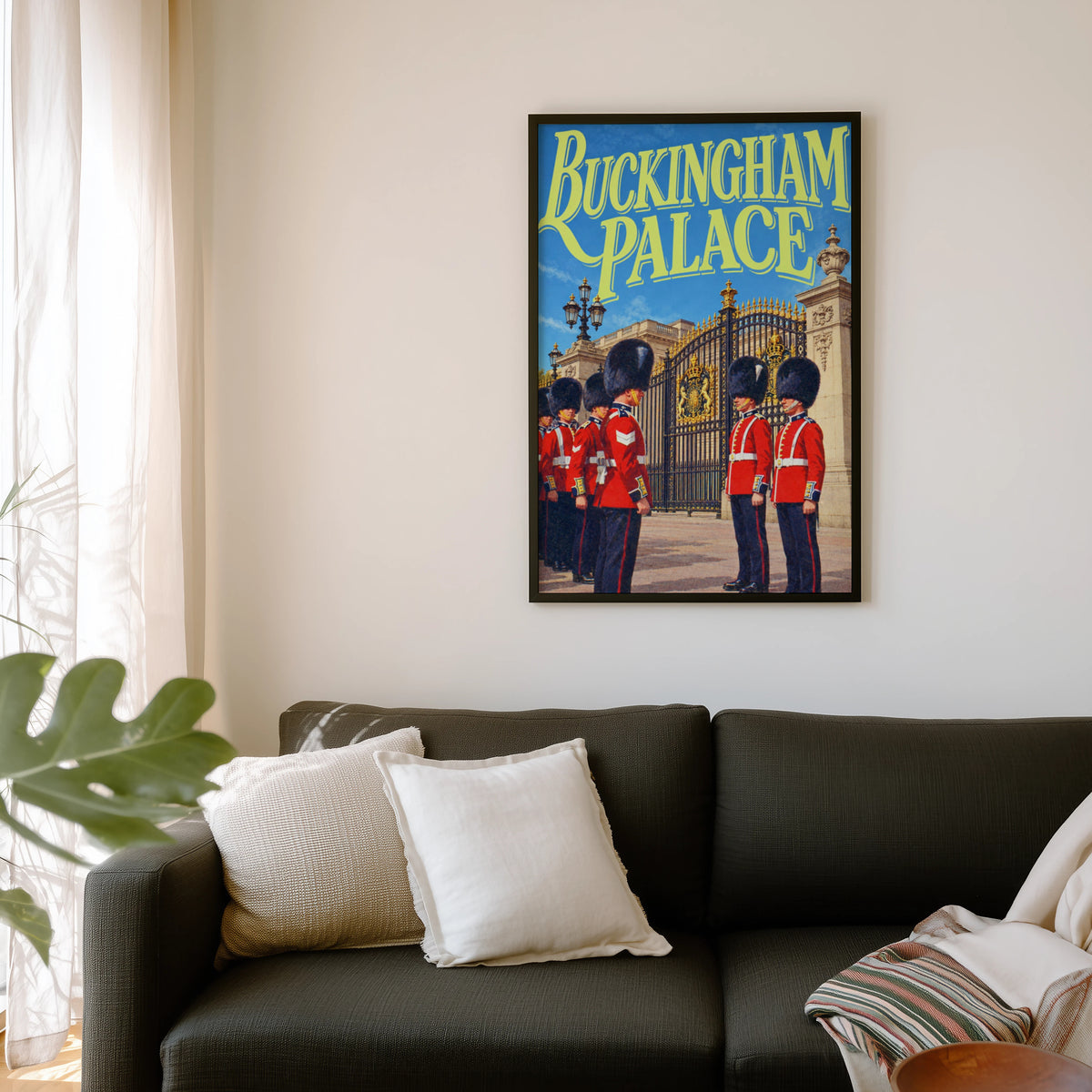 Vintage Buckingham Palace Poster, London Wall Art Print