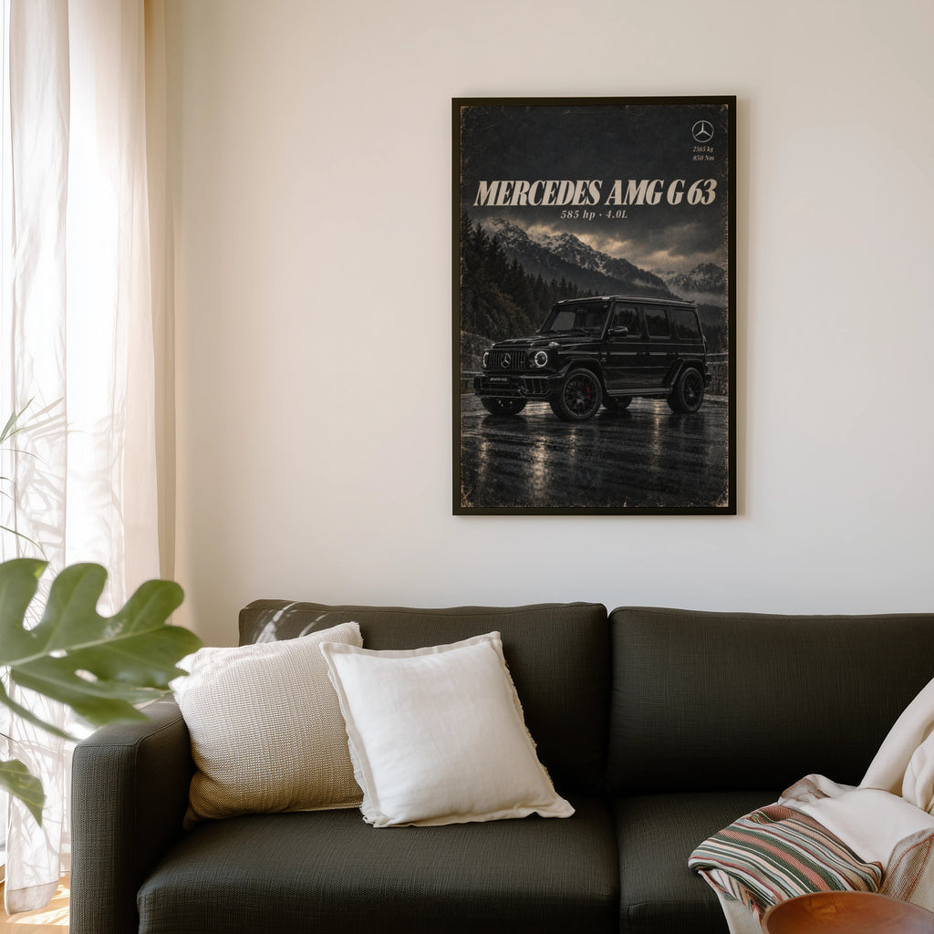 Vintage Mercedes G63 Print, SUV Wall Art