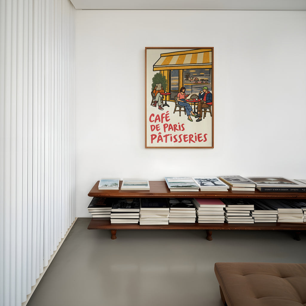 Vintage Coffee Print and Poster, Paris Cafe Wall Art