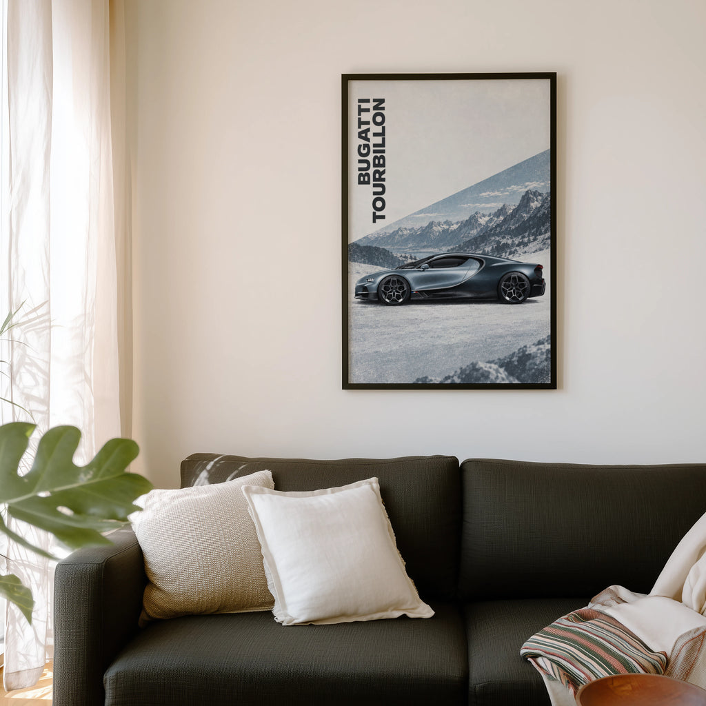 Vintage Bugatti Print, Supercar Wall Art