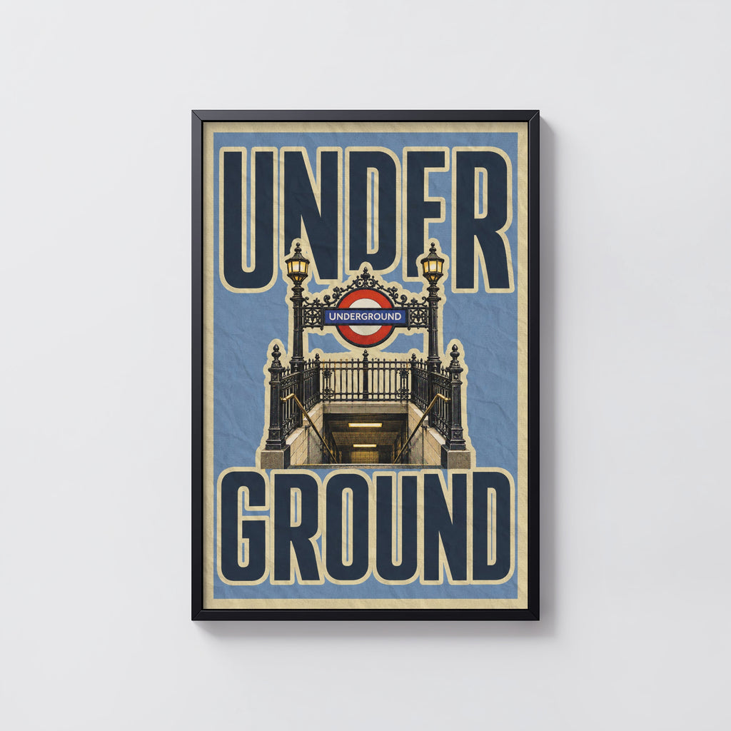 Vintage London Underground Poster, Tube Station Print