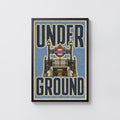 Vintage London Underground Poster, Tube Station Print