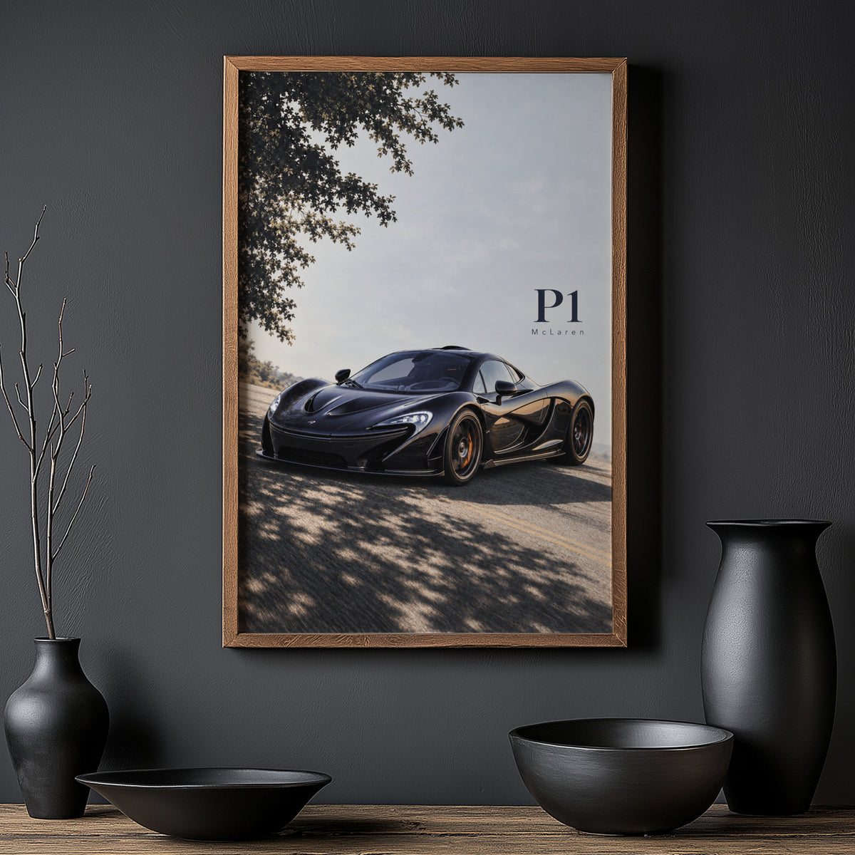 Vintage McLaren P1 Print, Supercar Wall Art
