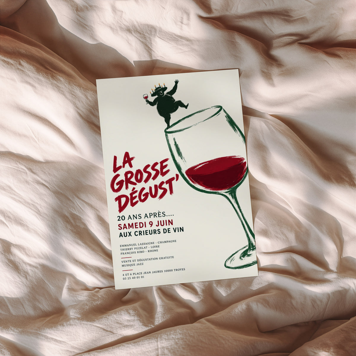 Vintage Wine Print Poster, French Wine Tasting Wall Art