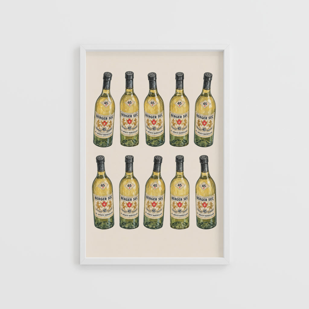 Vintage Berger Sec Print Poster, Aperitif Bottles