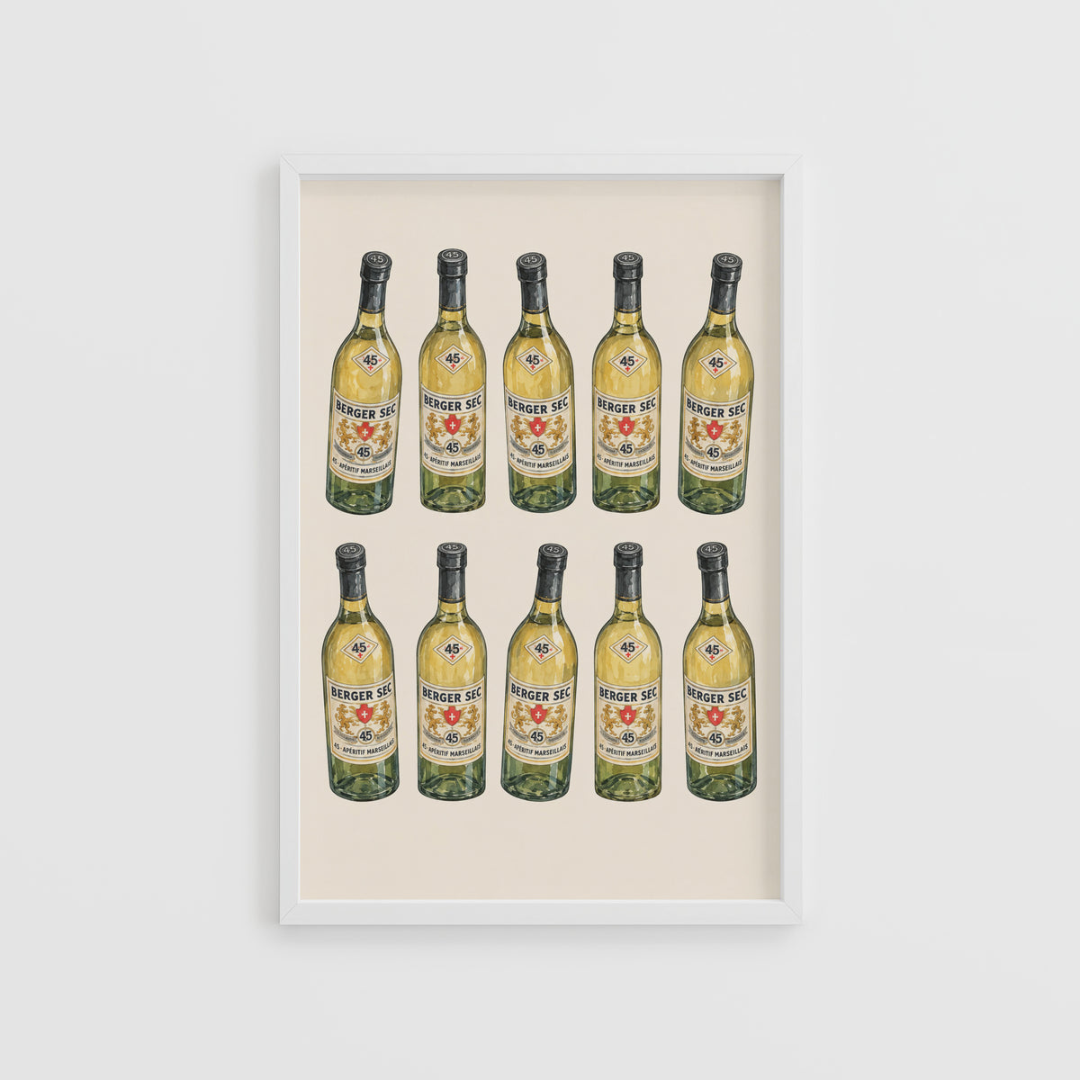 Vintage Berger Sec Print Poster, Aperitif Bottles