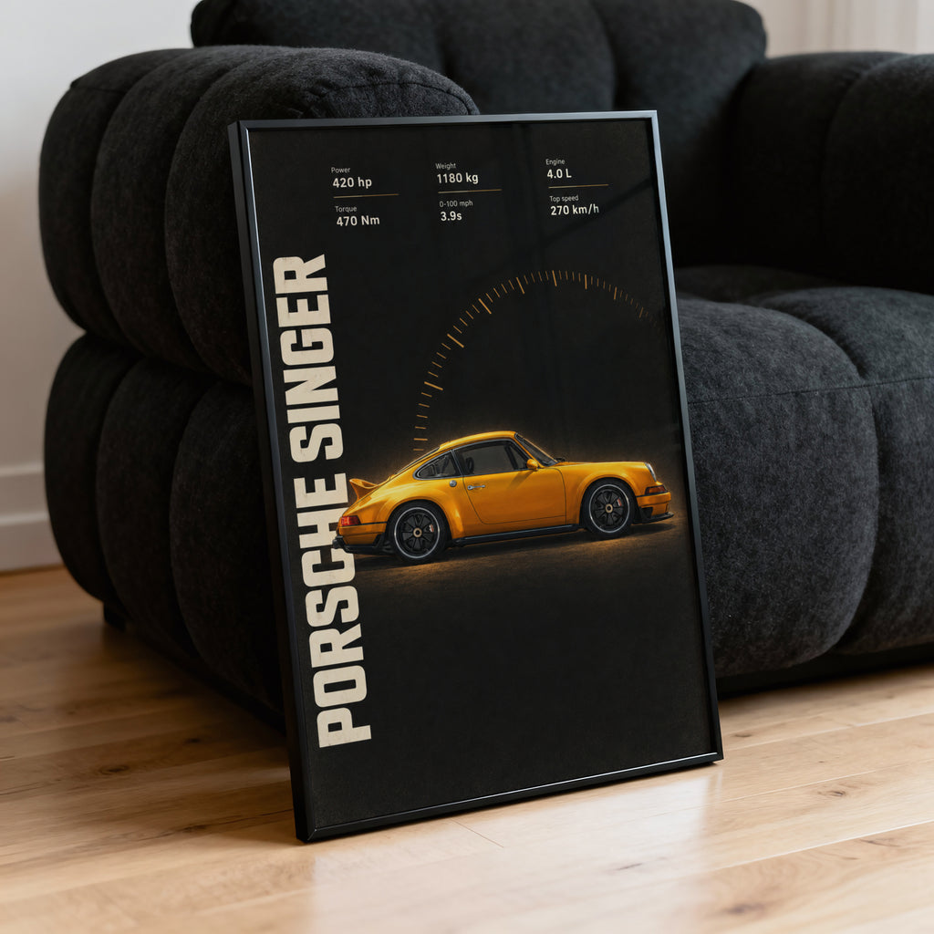 Vintage Porsche Singer Car Print, Wall Art