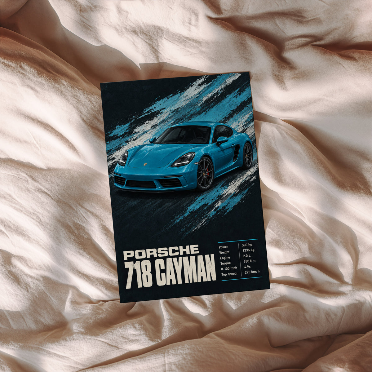 Vintage Porsche 718 Cayman Print, Car Wall Art