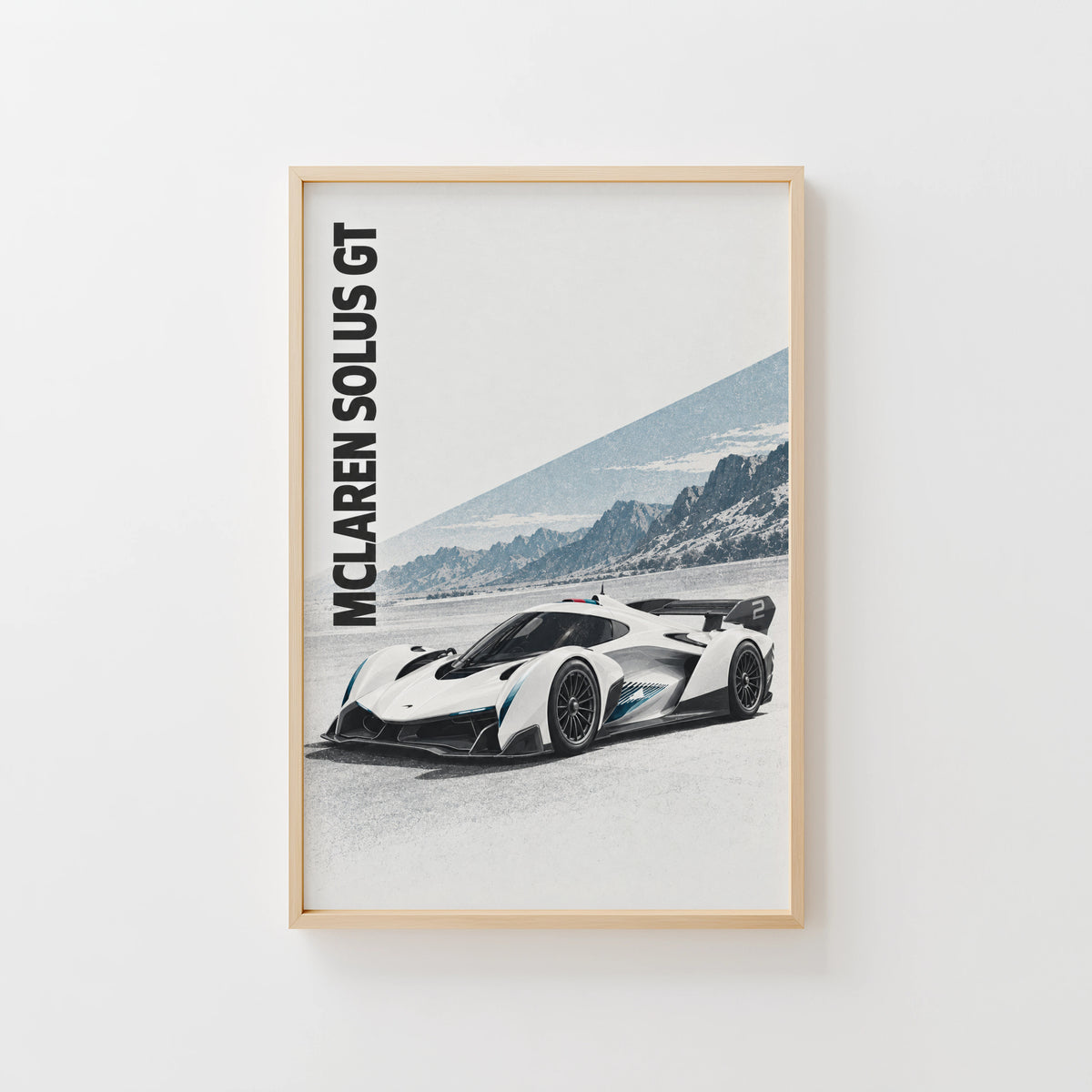 Vintage McLaren Solus GT Print, Car Wall Art