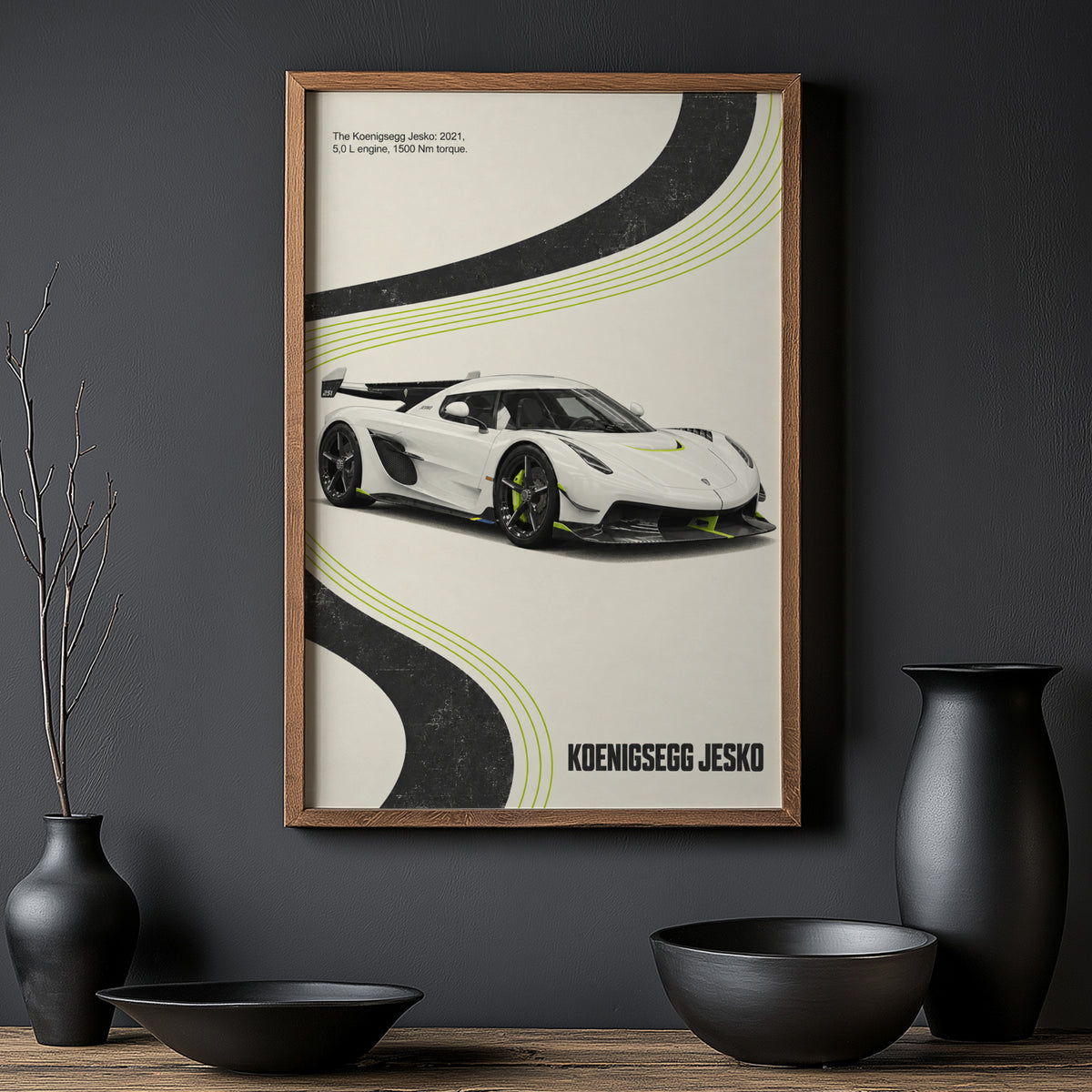 Vintage Koenigsegg Jesko Print, Car Wall Art