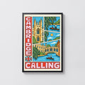 Vintage Cambridge Poster, England Wall Art, Punting Print