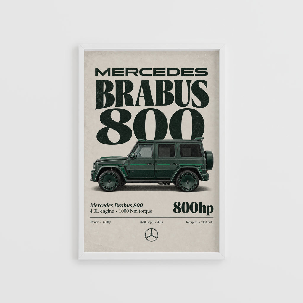Vintage Mercedes Brabus 800 Print, Car Poster Wall Art