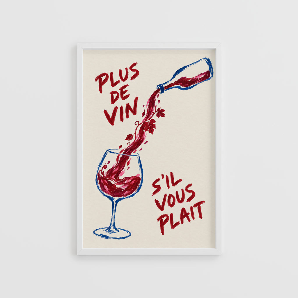 Vintage Wine Print Poster, French Kitchen Wall Art
