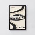 Vintage Audi R8 Print, Car Poster, Supercar Wall Art