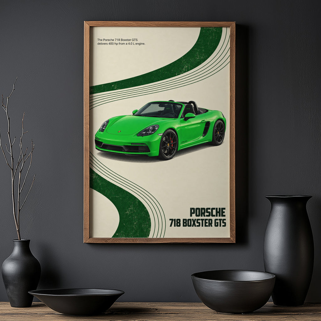 Vintage Print, Porsche Boxster GTS Car Wall Art